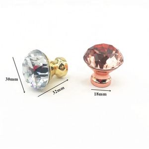 Pomo Redondo de Cristal con Diamantes Pequeños en Oro Rosa, Estilo Moderno, para Cajones, Cómodas, Armarios, Cocina y Baño - Ecológico - Product Image 5