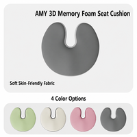 Coussin de siège de voiture ergonomique en mousse à mémoire de forme en forme de U, respirant, avec soutien des hanches et housse amovible lavable, pour le bureau et les étudiants