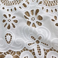 Tissu en maille florale respirant, soluble dans l'eau, 100% coton, dentelle pour robe brodée ou hawaïenne, tissu en coton pour broderie