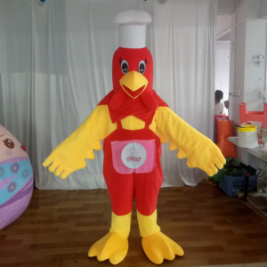 Costume mascotte animale pollo personalizzato per negozio di alimentari in vendita - Product Image 1