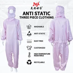 white dust-free protective overalls waterable esd work clothes safety suit smock antistatic cleanroom garment