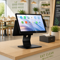 Système de point de vente tout-en-un au prix d'usine, terminal de point de vente 15,6 pouces en aluminium sans ventilateur, double système d'exploitation Windows 11 et Android, qualité commerciale