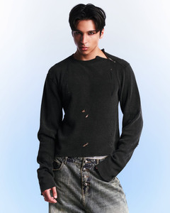 High Quality Boxy Fit <b>Long</b> Sleeve Top for Men Distressed Thermal <b>Long</b> Sleeve <b>Shirts</b> Waffle Fabric <b>t</b> <b>Shirt</b> - Product Image 1