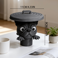 Porte-rouleau de papier style pirate pour bouledogue français, support de mouchoirs imprimé en 3D, figurine créative de chien, décoration d'art artisanal pour salle de bain et maison, cadeau