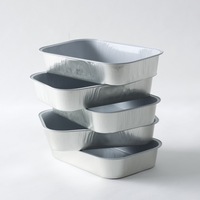 Conteneur en aluminium de qualité supérieure de 500 ml, 175*100*40 mm, jetable, pour l'emballage alimentaire, avec couvercle, en aluminium aviation blanc enduit