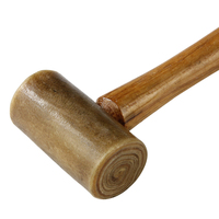 STUCCLER Maillet en cuir brut de qualité supérieure 25mm 32mm 44mm 48mm Marteaux en cuir de vachette Outil d'artisanat avec manche en bois