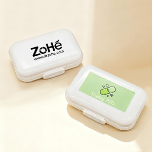 علبة أدوية محمولة مستطيلة الشكل من البولي بروبيلين مع أقسام مستقلة، حافظة حبوب متعددة الوظائف مقاومة للغبار للاستخدام أثناء التنقل - Product Image 4