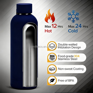 Hot Customized Water <b>Bottles</b> Stainless Steel 500ml Soft Touch Sport Cup Vacuum <b>Flask</b> Drink Sports Thermal <b>Bottle</b> - Product Image 2