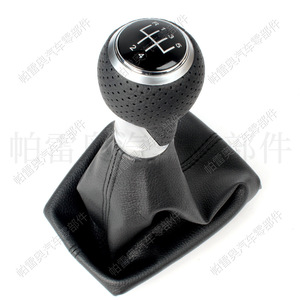 Poignée de levier de vitesses Audi Vw R32 5 vitesses, cuir noir et blanc, ergonomique, pour Audi A4 B6 B7 - Product Image 1