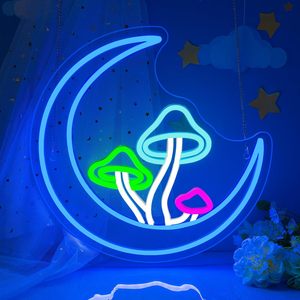 Moon Mushroom Letreros Neon LED indoor hanging ambient light shop <b>sign</b> wall decoration light entrance indicator light 5V 12V - Product Image 4