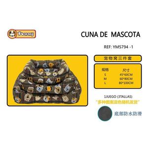 Cuccia per Cani Colorata con Fondo Antiscivolo, Set Tre Pezzi per Animali Domestici - Product Image 1