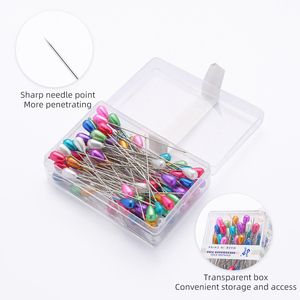 Vente en gros de points de suture droits outils de couture de vêtements boîtes d'<span class=keywords><strong>aiguilles</strong></span> <span class=keywords><strong>auxiliaires</strong></span> de couture aiguille à tête de perle en forme de gouttelette de couleur - Product Image 2