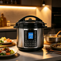 Cuisinière à pression électrique en acier inoxydable du Moyen-Orient pour usage domestique et hôtelier, multifonction 13-en-1, pression réglable
