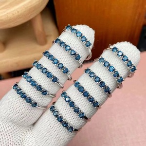 Anillo Ajustable de <span class=keywords><strong>Topacio</strong></span> Azul Londres con Corte Natural para Mujer, un Diseño Novedoso, Joyería de Cristal Lujosa y Personalizada - Product Image 2