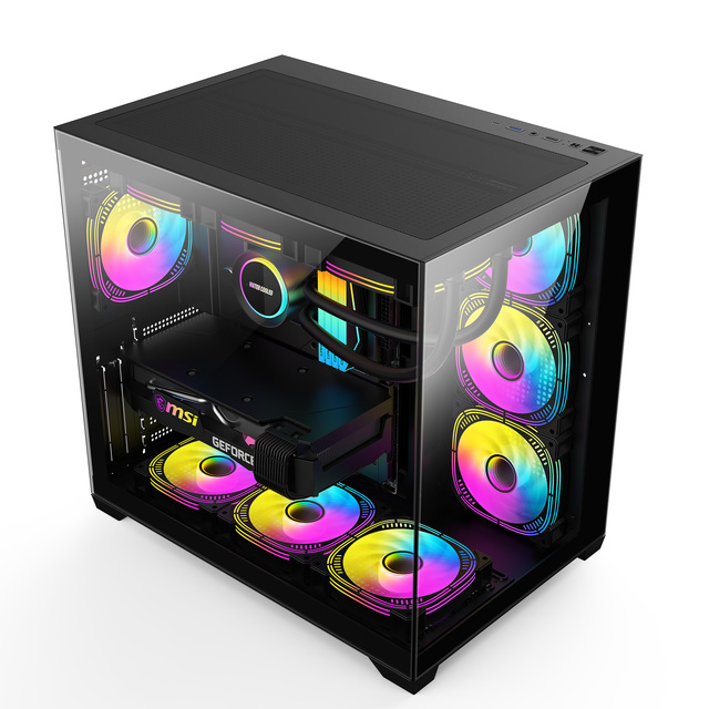 AntarcChill Hot Sale Factory Direct PC Gaming Office Chassis Simple Installation Design Computer Case with Tempered Glass