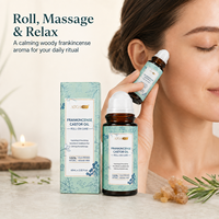 ATOANY Livraison Rapide Huile de Ricin et Encens en Roll-On pour Visage, Cheveux et Peau, Pressée à Froid, Hydratante et Nourrissante, Sourcils, Marque Privée