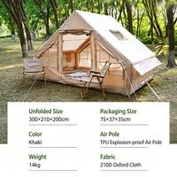 Abri gonflable de luxe toutes saisons, tente instantanée pour famille, tente Air-Ridge pour le camping, protection contre le soleil et la pluie, tissu Oxford