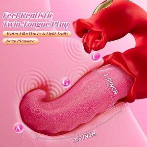 Volwassen Rose <span class=keywords><strong>Sex</strong></span> Thuring Vibrator Dildo 10 Vibratie Modi G-Spot Clit Anale Stimulator Discrete Koppels Seksspeeltje 10 Likken Swing - Product Image 2