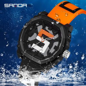 Reloj SANDA 3206 de Cuarzo, Deportivo, Casual, Antiguo, Unisex, para Hombre y Mujer, con Caja de Acero Inoxidable, Correa de Silicona, Resistente al Agua, 2025 - Product Image 1