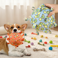 Balle de jeu pour animaux de compagnie en silicone de couleur personnalisée, jouet à mâcher pour chiens, petite cloche sonore pour l'intérieur