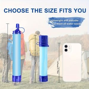 Water Filter Straw System Personal Emergency Water Purifier <b>Camping</b> Hiking Climbing Running Barbecue Made Cotton - Product Image 2