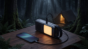 Ventilateur de camping portable 3 en 1 avec lumière LED, ventilateur de refroidissement haute vitesse rechargeable 3000 mAh pour tente, randonnée, voyage en plein air - Product Image 4