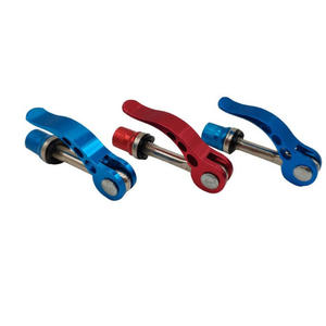 Levier de serrage rapide pour tige de selle de vélo 6x65mm en métal rouge, bleu, argent, ajustement universel, en stock - Product Image 1