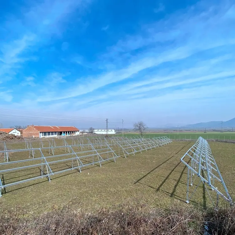 PV energy mounting system ground mounted solar rack pile earthing mounting system for solar farm