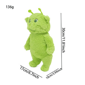 Alien Cat Plushie Green <b>Soft</b> <b>Stuffed</b> Animal <b>Toy</b> For Kids Birthday Gift 2 To 4 Years Unisex - Product Image 4