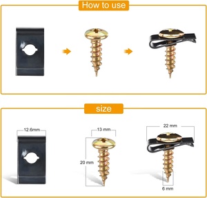 170件汽车u形夹和螺丝分类套件9种不同尺寸的汽车夹 - Product Image 5