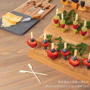 Wooden <b>Display</b> <b>Rack</b> For Candied Hawthorn Skewers 6 Tier Reusable Portable Food Stand - Product Image 1