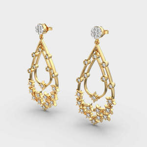 Boucles d'oreilles clous en moissanite ronde brillante, fabriquées en argent sterling 925 et or massif 14 carats, collection de bijoux élégants pour femmes - Product Image 2