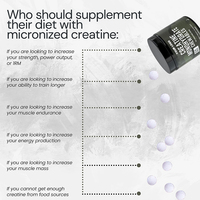 Comprimés de créatine micronisée 5G Sports Nutrition, supplément de créatine monohydrate pour adultes, hommes et femmes, testé pour la sécurité, 200g