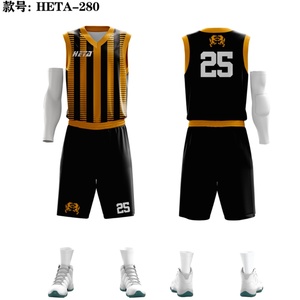 Ensemble de maillot de basket-ball personnalisé, respirant et pas cher, design classique, tenue de basket-ball pratique, ensemble d'entraînement - Product Image 3