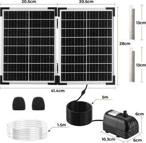 Bomba de Fuente de Energía Solar de 25W con Panel de Vidrio, Motor sin Escobillas, 260L/H, 200cm, Decoración Completa para Estanque de Jardín Exterior - Product Image 2