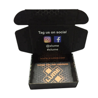Boîte d'expédition d'expédition d'enveloppe d'emballage de papier ondulé de papier de carton ondulé noir mat avec le logo personnalisé pour la petite entreprise