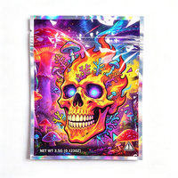 Pochette holographique personnalisée en Mylar, sac d'emballage plat à trois soudures latérales, impression couleur intégrale, emballage alimentaire en feuille métallisée