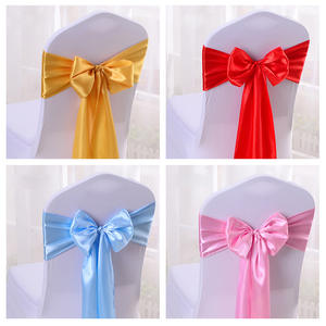 Cạnh khóa satin Ribbon ghế đám cưới tựa lưng trang trí hoa <span class=keywords><strong>Bow</strong></span> căng ghế bìa cho tiệc chiêu đãi và sử dụng nhà - Product Image 1