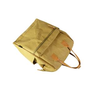 Personalizada reutilizable precio de fábrica logotipo personalizado diseño grande de color marrón papel Kraft moda al aire libre mochila unisex - Product Image 5