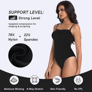 Của phụ nữ strapless liền mạch bodysuit Tummy kiểm soát Shapewear shortie <span class=keywords><strong>Body</strong></span> Shaper với có thể tháo rời dây đai - Product Image 6