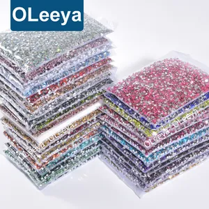 Oleeya-أحجار الراتينج, أحجار صناعية اللون اللامع 6 مليمللي متر من الجزء السفلي من الفضة TRN أحجار الراتينج غير الإصلاح بالحرارة لأعمال الحرف اليدوية اصنعها بنفسك.