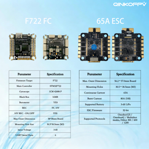 Qinkfpv F722 उड़ान नियंत्रक 65a 4-इन-1 एस्c stm32f722 <span class=keywords><strong>3</strong></span>-6s लिपस्टिक 30.5x30.5mm fpv रेसिंग ड्रोन फ्रीस्टाइल के लिए - Product Image 2