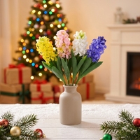 Bouquet de fleurs artificielles de jacinthe au toucher réel, fleurs de printemps en caoutchouc souple pour la décoration de la maison, des mariages et des vases