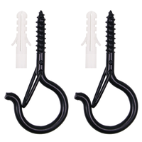 OEM Crochet à œillet de sécurité en acier inoxydable noir uni, robuste, fileté, avec loquet à ressort, pour suspension au plafond, pour balançoire, hamac, équipement de gym