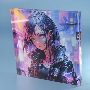 Han xin QuickSand Bracket dày trong suốt flash chất lỏng gạch tự làm in ấn hình ảnh hoạt hình quà tặng <span class=keywords><strong>Acrylic</strong></span> khối tùy chỉnh - Product Image 2