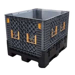 Midwell Large Capacity Plastic Collapsible Bulk Container Plastic Bulk Container Box for sale