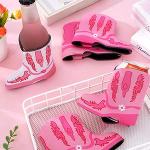 Fundas térmicas de neopreno para latas, estilo vaquero, delgadas y ajustadas, para bebidas en fiestas western - Product Image 4