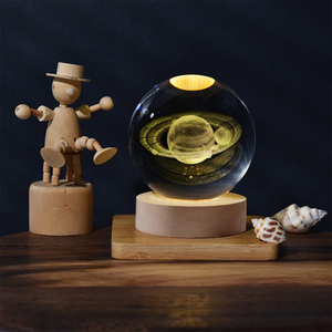 Saturne <span class=keywords><strong>LED</strong></span> veilleuse cadeau de fête des enfants sculpture déco avec étoile lumineuse cristal dessin animé décoration de chevet - Product Image 2