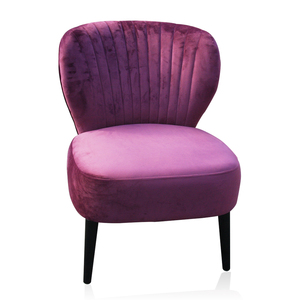 Kadife kumaş tepeli terlik kolless Accent sandalye pembe kadife yemek sandalyesi - Product Image 2