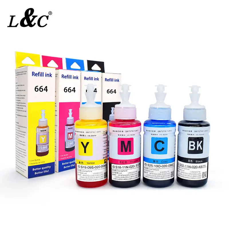 EcoTank-recarga de tinta para impresora Epson, recambio de tinta Compatible con L100/L111/L200/L211/L301/L211/L351/L353, L & C 664 EP664 T664
